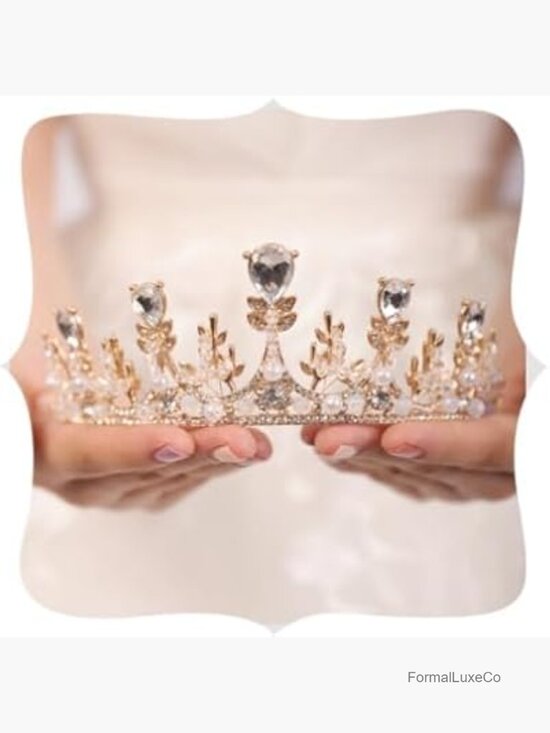 Crystal Pearl Crown Silver Flower Leaves Baroque Wedding Headband Headpiece main image 5